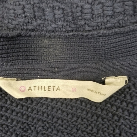 Athleta Blue Sunset Lace Up Slouchy Fit Sweater Cotton Blend Size Medium - Picture 14 of 15
